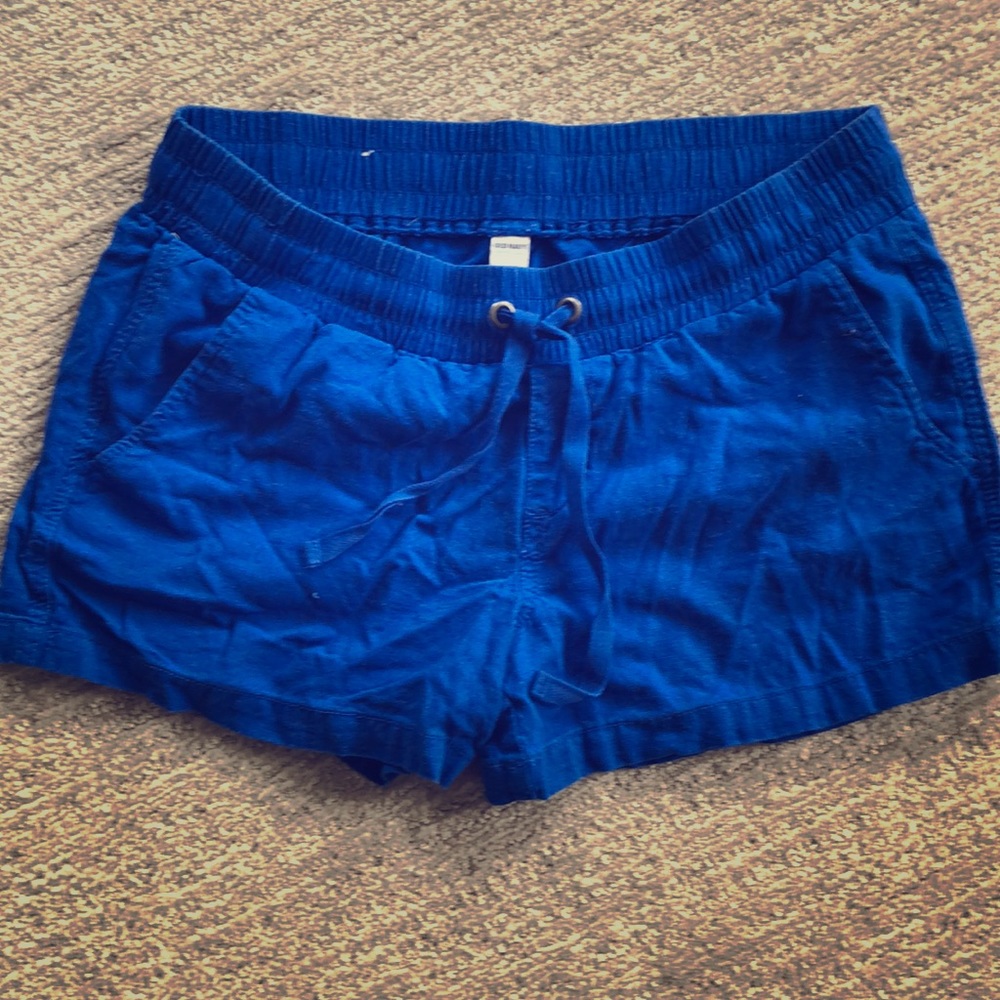 Royal blue linen shorts